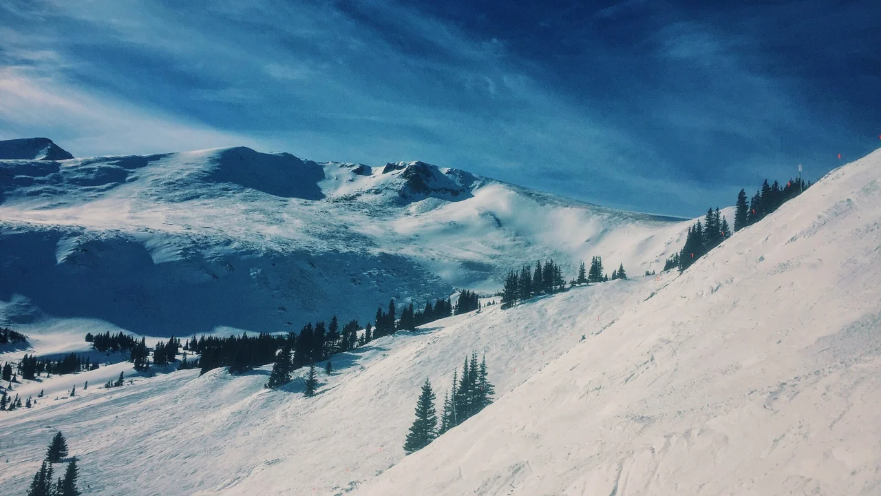 Snow-covered mountain terrain at Keystone Ski Resort in Colorado